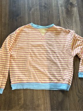 We the Free Free People Crewneck Sweatshirt - Pink & Yellow with Light Blue